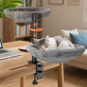 Großhandel beheiztes Katzen fenster bett für Schreibtisch Hängematte für Home Office Works pace mit verstellbarem Mount Arm angehoben rundes Haustier bett - Product Image 1
