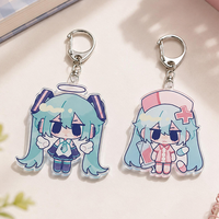 Vente flash - Porte-clés en acrylique personnalisé japonais avec impression UV, kawaii, anime, dessin animé