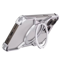 Etuis pare-chocs en aluminium sans cadre pour Iphone 16 15 14 13 Plus Pro Max Luxury Design Anti-Scratch Magnetic Ring Holder Phone Case