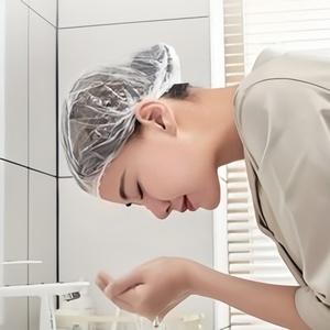 <span class=keywords><strong>Bonnet</strong></span> <span class=keywords><strong>de</strong></span> <span class=keywords><strong>bain</strong></span> transparent élastique épaississant imperméable à l'eau surdimensionné personnalisé <span class=keywords><strong>Bonnet</strong></span> <span class=keywords><strong>de</strong></span> douche en plastique PE jetable <span class=keywords><strong>de</strong></span> voyage pour salon d'hôtel - Product Image 5