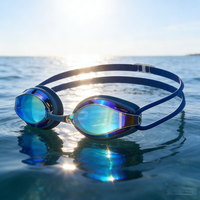 Lunettes de natation colorées à miroir, anti-buée, protection UV, ajustement confortable pour l'entraînement au triathlon