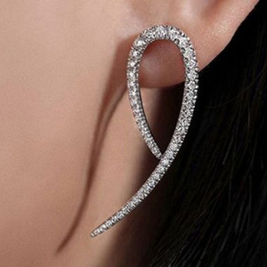 Orecchini Pendenti a Spirale con Zirconi, Design Minimalista per Uso Quotidiano e Feste, Gioielli di Moda per Donne, Idea Regalo - Product Image 2