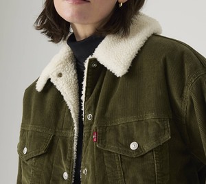 Veste de camionneur en sherpa d'hiver avec fermeture à bouton unique Doublure en coton moelleuse et coupe-vent - Product Image 3