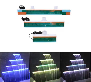 Cascade d'eau en acier inoxydable avec éclairage LED pour piscine extérieure en acrylique, rideau d'eau, cascade, fontaine - Product Image 4