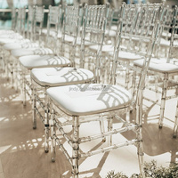 Chaise Chiavari de banquet empilable en acrylique transparent, chaise fantôme en lucite cristalline pour mariage, vente en gros