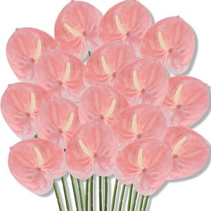 Wholesale Artificial 3D Real Touch Flamingo Anthuriums Plant Flower Arrangement Home Decor Flowers - Product Image 1