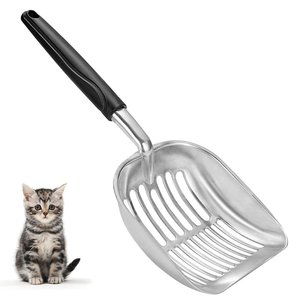 Pelle à litière pour chat portable en alliage d'aluminium avec poignée longue, pelle à excréments en métal pour chaton - Product Image 1
