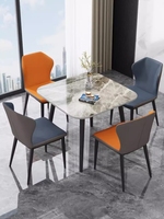Table à manger moderne minimaliste en roche, carrée, petite taille, pour usage domestique, style nordique, pour loisirs, réception, négociation, usage commercial