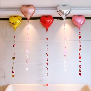 Дропшиппинг, свадьба, день Святого Валентина, 18 дюймов, надувные серебристые, красные, майларовые, хромированные, в форме сердца, фольгированные воздушные шары в форме сердца