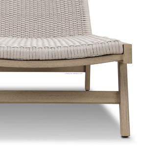 Muebles de Exterior de Diseño FERLY, Tumbona de Madera Ajustable con Cuerda Tejida a Mano, Color y Tamaño Personalizables - Product Image 5