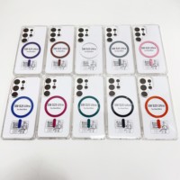 Para Samsung S25 S24 S23 Ultra modelo anillo magnético carga inalámbrica funda para teléfono móvil funda transparente para PC