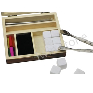 Customized Pine Wood Boxes Equipped with Clips and Straws Bar Accessories Tools Wine Chilling Stones Gifts Set - Product Image 3