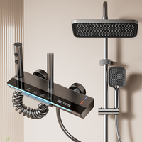Système de douche pluie de luxe, ensemble de douche à touches piano pour salle de bain, robinet de douche avec affichage numérique chaud/froid