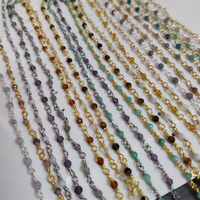 Bricolage pierres précieuses perles chapelet chaîne fabrication de Bracelet collier plaqué or bijoux faits à la main fabrication de chaîne naturelle Lapis Rhodonite