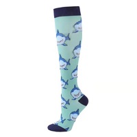 Chaussettes de Compression pour infirmières, à Compression pour les genoux, Logo personnalisé, pour chiens, chats, requin, banane, séchage rapide