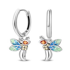 Di lusso PANBUEATY <span class=keywords><strong>orecchini</strong></span> pendenti placcati in argento rame alla moda a forma di farfalla zircone simpatici lucciola della valle <span class=keywords><strong>del</strong></span> giglio - Product Image 6