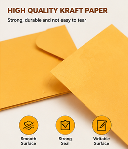 Kraft <b>Window</b> Mailing Envelope Self <b>Seal</b> Catalog Mailer 2.25 x 3.5 Inch Business Shipping Envelope - Product Image 3