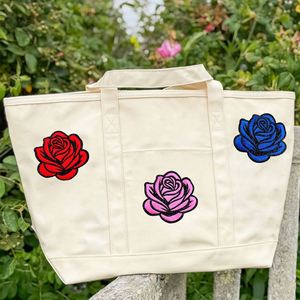New DIY Accessories Iron on Multi-color Flower <b>Glitter</b> Rose Fabric Patches for Clothing Bag Hair Decoration - Product Image 4
