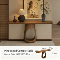 Console multifonctionnelle en bois massif de style chinois pour l'entrée et le rangement du salon
