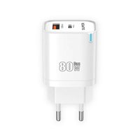 Chargeur rapide USB 80W QC 3.0 avec prise EU/US, chargeur rapide USB Type C PD 80W, adaptateur secteur USB-C, chargeur de voyage pour téléphone portable Type-C