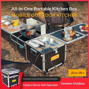 Aluminum Outdoor Mobile <strong>Kitchen</strong> Full-Function Portable Small <strong>Kitchen</strong> Box <strong>Camping</strong> Picnic Stove Folding <strong>Table</strong> Car-Mounted - Product Image 2