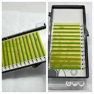 Marque privée Extensions de cils individuels en faux vison noir mat 0.15mm d'épaisseur tige courte cils synthétiques de beauté préfabriqués - Product Image 3