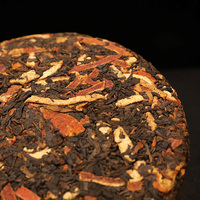 Thé Pu'er Ripe Compressé Aîné avec Écorce de Mandarine en Gros, Gâteau de Thé Pu'er Ripe Chenpi du Yunnan 357g