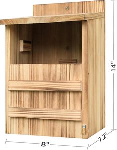 Yüksek kaliteli baykuş evi dayanıklı açık-hava ahşap <span class=keywords><strong>Birdhouse</strong></span> 14 "L X 8" W X 7.2 "H kolay asmak Pet mobilya yağmur suyu için drenaj deliği - Product Image 2