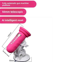 Machine à pousser automatique télescopique 50 mm en silicone et ABS, base à ventouse 89 mm 165 degrés, 3 couleurs pour femmes, OEM ODM Vente en gros