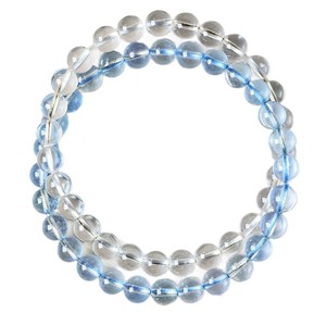 Pulsera Moderna Redonda de Cristal Azul Natural, Cuentas Transparentes, Alivio del Estrés, Sanación Espiritual, Comunicación, Piedra de la Suerte - Product Image 1