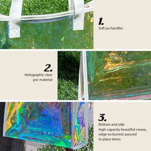 ถุงผ้าพีวีซีสีรุ้งแบบใส - Product Image 3