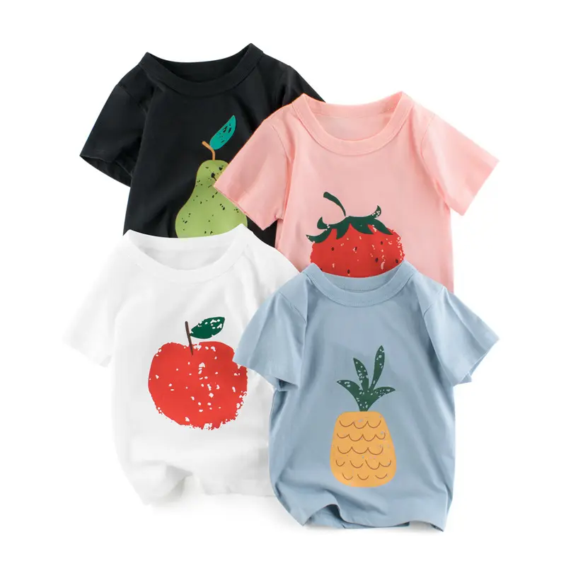 Camisas para meninos e crianças, roupas coreanas para crianças, camisetas de manga curta, roupas de verão