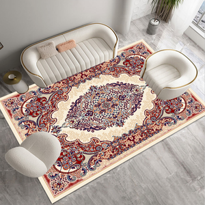 Tapis persans et turcs beiges bon marché du fournisseur d'usine, imprimés en 3D, en polyester, fabriqués à la machine, à motifs floraux, pour la maison, la prière et le salon - Product Image 4