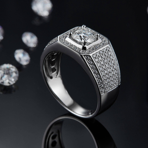 Newest Design <strong>Jewelry</strong> 925 <strong>Silver</strong> Ring Wedding Moissanite Diamond <strong>Silver</strong> Ring for Men - Product Image 5