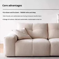 Canapé modulaire Pixel One Seat avec dossier mobile, assise profonde, tissu chenille résistant aux taches, canapé moderne de style transitionnel pour projet