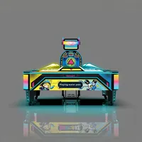 KUBIXION KU-121912 Machine de jeu de hockey sur air interactive parent-enfant, divertissement, fonctionnant à pièces, table cylindrique pliable