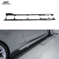 Jupes latérales sport en fibre de carbone sèche style M47 à fixer par boulons pour BMW Série 4 G22 G23 2 portes 2020-2027 – Kit de modification