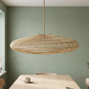 Handmade Woven <b>Rattan</b> Asian Bamboo Style Pendant Light Shade Natural Round Hanging Lamp Cover for Home Decor - Product Image 3