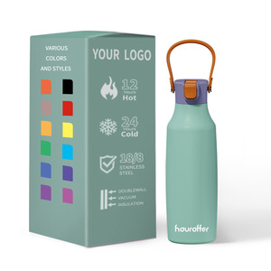 Stainless Steel Tumbler Round Blue Detachable Handle Travel Water Bottle 500Ml - Product Image 5