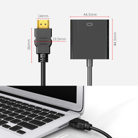 Adaptateur VGA 1080P plaqué or mâle-femelle avec blindage pour moniteur, PC, ordinateur portable, tablette, PS4, boîtier TV