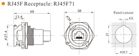 Connecteur de panneau WEIPU RJ45, étanche IP67, connecteur de signal femelle, prise pour Ethernet CAT 5E Cat.6