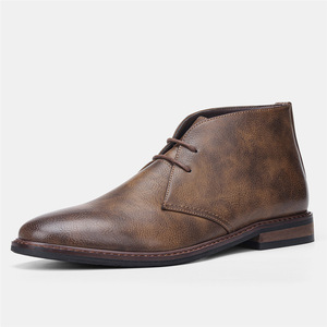Stivali Chelsea da Uomo Personalizzati di Alta Qualità, Punta Affusolata, Allacciati, in Pelle PU, Stile Retrò Desert Boots - Product Image 5