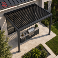 Pergola en aluminium d'extérieur, pavillon, gazebo avec toit pliant motorisé pour l'hôtellerie et les projets – Vente en gros directe usine