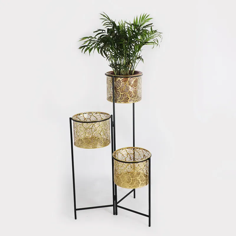 Supporto per piante in ferro dorato supporto decorativo per vasi da fiori per interni