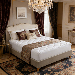 Gemakkelijk te onderhouden, vlekbestendige, multi-naald quilted matras topper/matrasbeschermer - Product Image 1