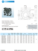 Ventilateur axial en plastique haute performance AM5010H12B 50x50x10mm 5V 12V DC puissant pour refroidissement d'air de four