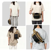 Sac de poitrine tactique en nylon et étui à boucle auto-agrippante, sac banane, pochette de transport dissimulée, à dégagement rapide, MOLLE EDC, pour la chasse et la randonnée