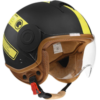 Helm Retro Gaya Italia Setengah Wajah Bersertifikasi DOT Bahan ABS Logo Kustom Universal Cocok untuk Skuter Motor Berkendara Sepanjang Musim