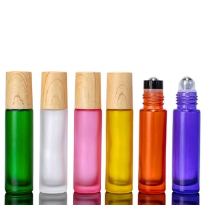 Botella de Vidrio Esmerilado Transparente de 5ml 10ml con Tapa de Bambú y Plástico, para Perfume y Aceite Esencial, con Bola de Acero, Venta al por Mayor - Product Image 4