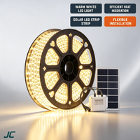 Bandes lumineuses LED solaires séparées, étanches pour extérieur, panneau solaire autonome, télécommande, IP65